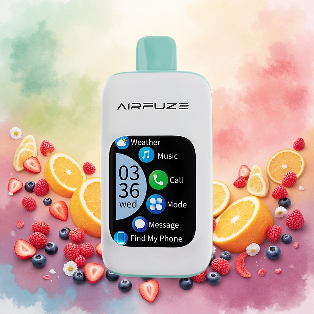 AirFuze Smart 30000 Puffs Disposable Vape Explosão de Frutas Arco-Íris com Tela TFT 201 5 Nicotina - atacado brasileiro