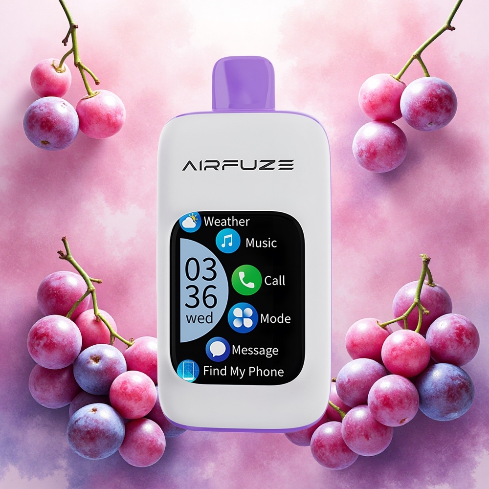 AirFuze Smart 30000 Puffs Disposable Vape Explosão de Uva com Tela TFT 201 Touch 900mAh - atacado brasileiro
