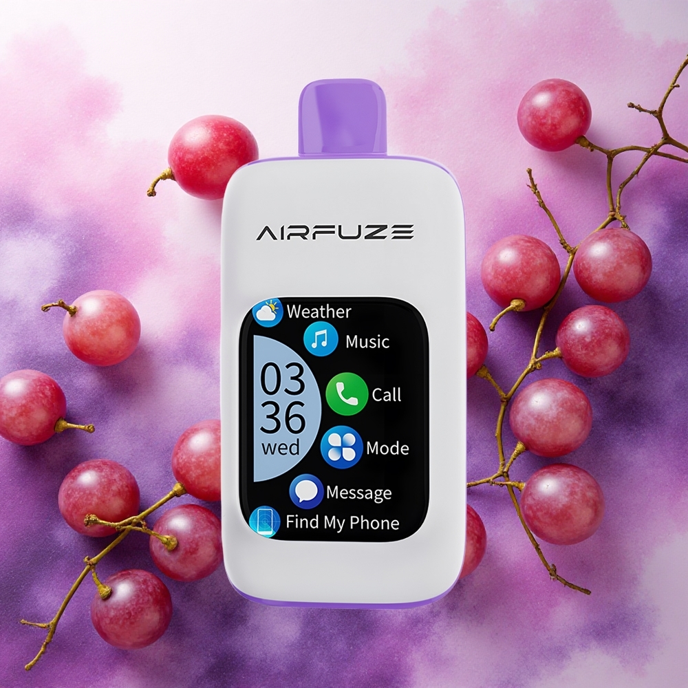 AirFuze Smart 30000 Puffs Vape Descartável Explosão de Uva com Tela TFT 201 e Bateria 900mAh atacado brasileiro