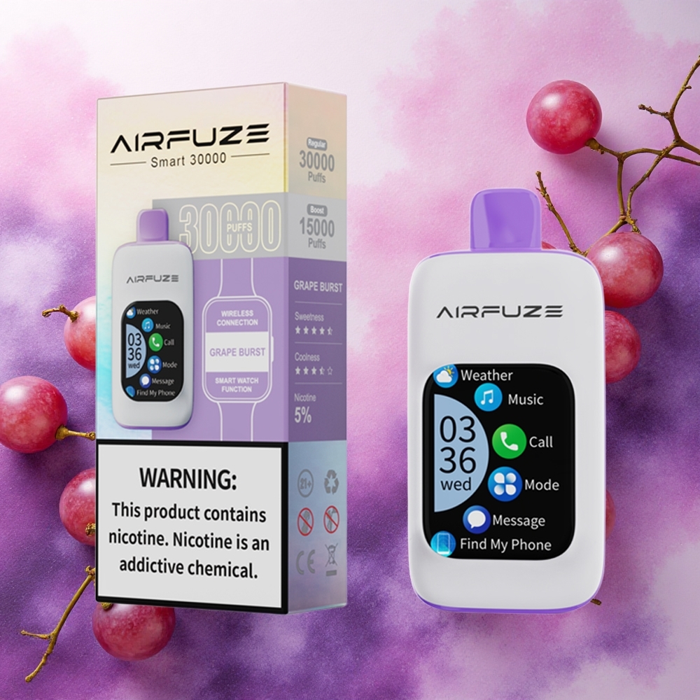AirFuze Smart 30000 Puffs Vape Descartável Explosão de Uva com Tela TFT 201\ e Bateria 900mAh atacado brasileiro