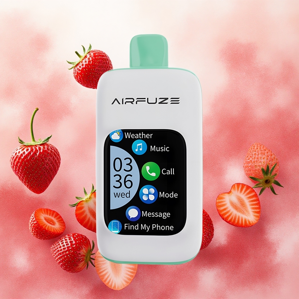 AirFuze Smart 30000 Puffs Vape Descartável Morango Verão com Tela TFT 201 e Bateria 900mAh atacado brasileiro