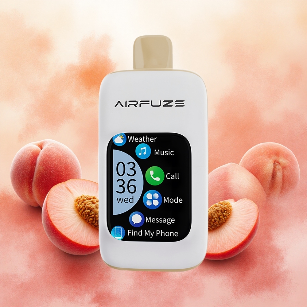 AirFuze Smart 30000 Puffs Vape Descartável Pêssego Suculento com Tela TFT 201 e Bateria 900mAh atacado brasileiro