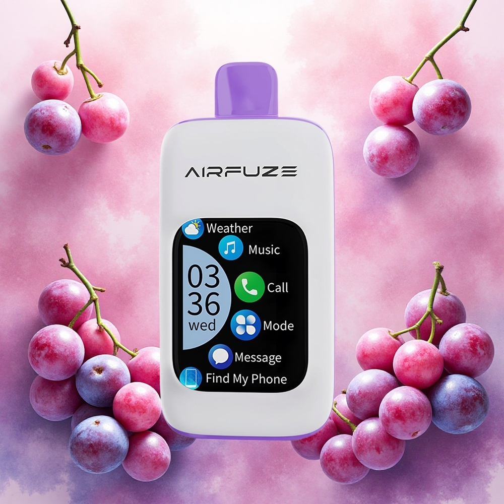 AirFuze Smart Pro 40000 Puffs Vape Descartável Explosão de Uva com Conexão Smartphone  Música - Atacado Brasileiro