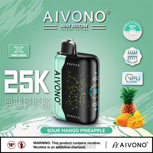 Aivono AIM BOOM 25000 abacaxi manga azeda 086J351 - Aivono Vape Brasil