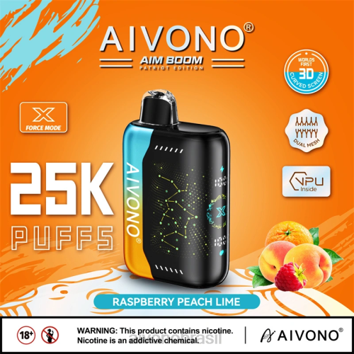 Aivono AIM BOOM 25000 framboesa pêssego limão 086J350 - Aivono Brasil