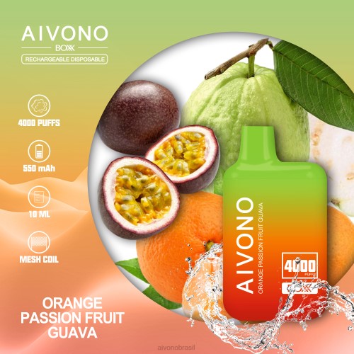 Aivono AIM BOXX 4000 goiaba laranja maracujá 086J212 - Vape Aivono Brasil
