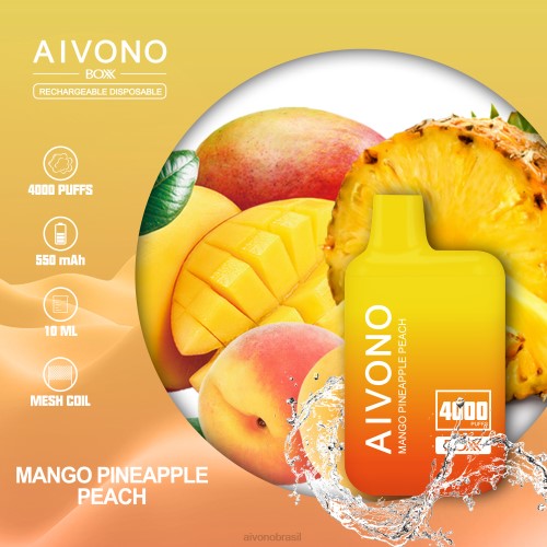 Aivono AIM BOXX 4000 manga abacaxi pêssego 086J219 - Aivono Vape Brasil