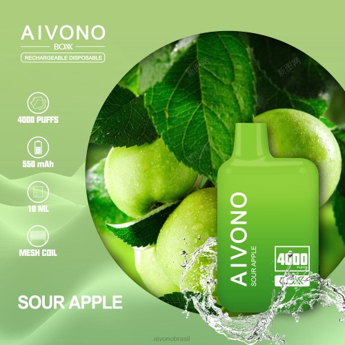 Aivono AIM BOXX 4000 maçã azeda 086J220 - Vape Aivono Brasil
