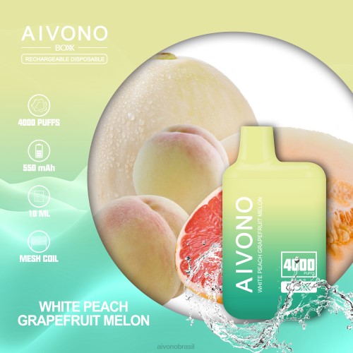 Aivono AIM BOXX 4000 melão toranja pêssego branco 086J224 - Vape Aivono Brasil