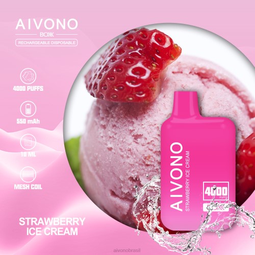Aivono AIM BOXX 4000 sorvete de morango 086J221 - Aivono Vape
