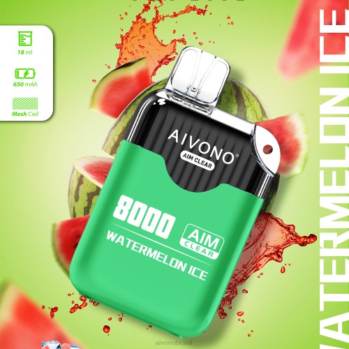 Aivono AIM CLEAR 8000 gelo de melancia 086J204 - Vape Aivono Brasil