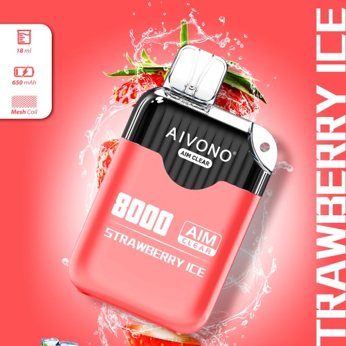 Aivono AIM CLEAR 8000 gelo de morango 086J205 - Aivono Vape