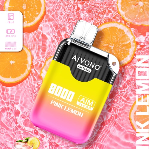 Aivono AIM CLEAR 8000 limão rosa 086J211 - Aivono Vape Brasil