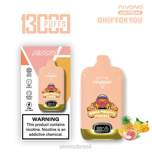 Aivono AIM FREAK 13000 manga abacaxi pêssegos 086J250 - Aivono Brasil