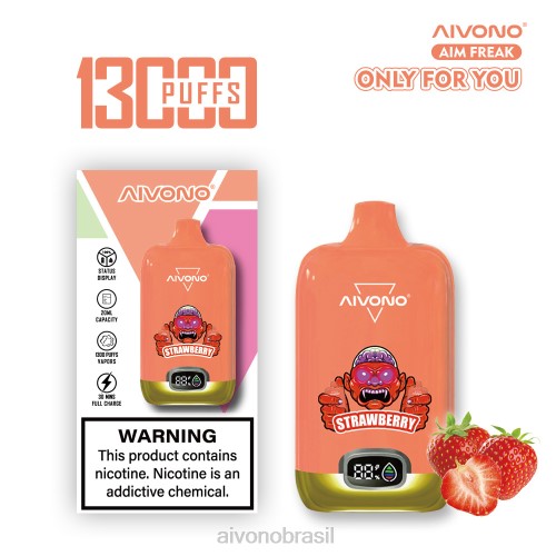 Aivono AIM FREAK 13000 morango 086J243 - Aivono Vape Brasil