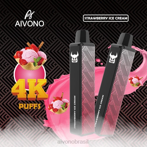 Aivono AIM FREAK 4000 sorvete de morango 086J263 - Aivono Vape Brasil