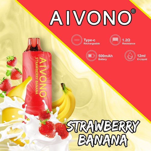 Aivono AIM GUN 7000 banana morango 086J107 - Aivono Vape Brasil