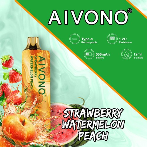 Aivono AIM GUN 7000 morango melancia pêssego 086J108 - Vape Aivono Brasil