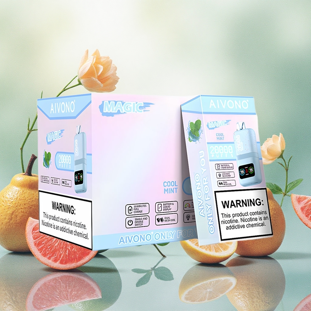 Aivono AIM MAGIC 20000 Puffs Vape Descartável Menta Refrescante com 26ml de E-líquido e Atacado Brasileiro