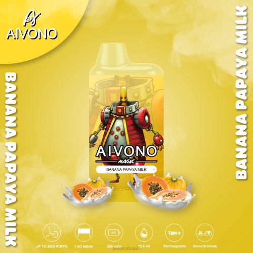 Aivono AIM MAGIC cigarro de caixa de 5800 bocas leite de banana com mamão 086J94 - Aivono Brasil