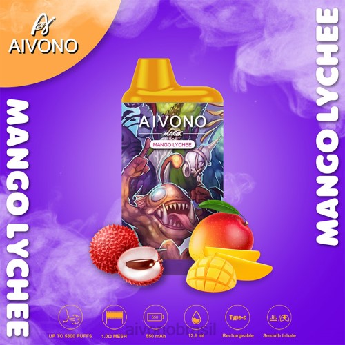 Aivono AIM MAGIC cigarro de caixa de 5800 bocas lichia de manga 086J98 - Aivono Brasil