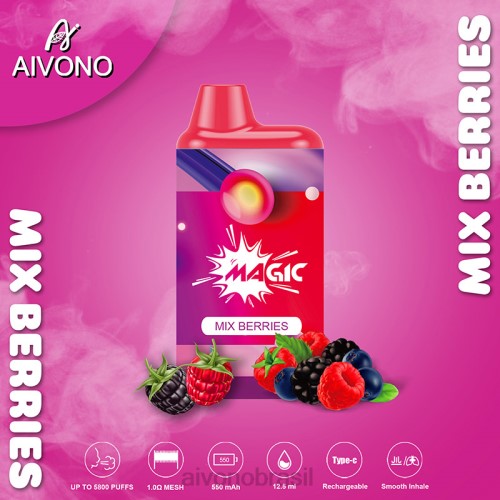 Aivono AIM MAGIC cigarro de caixa de 5800 bocas misture frutas 086J100 - Vape Aivono Brasil