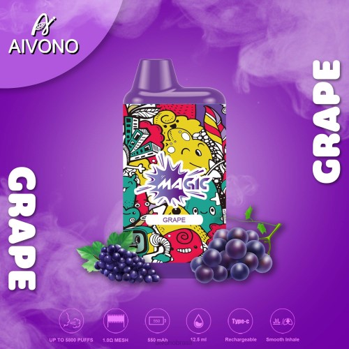 Aivono AIM MAGIC cigarro de caixa de 5800 bocas uva 086J92 - Vape Aivono Brasil