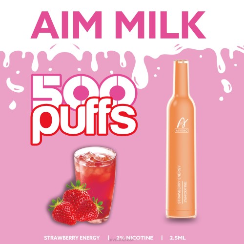 Aivono AIM MILK 500 energia morango 086J266 - Aivono Brasil