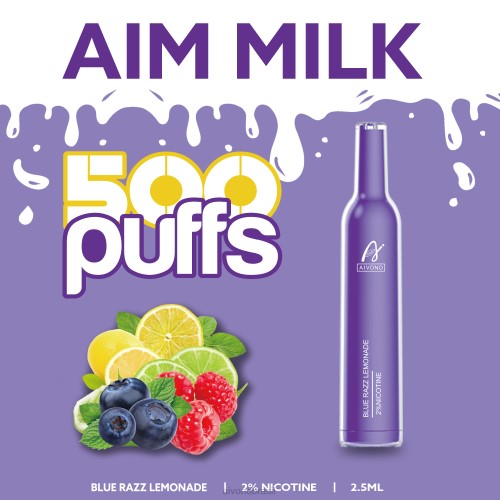Aivono AIM MILK 500 limonada razz azul 086J264 - Vape Aivono Brasil
