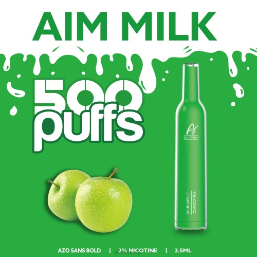 Aivono AIM MILK 500 maçã azeda 086J267 - Aivono Vape Brasil