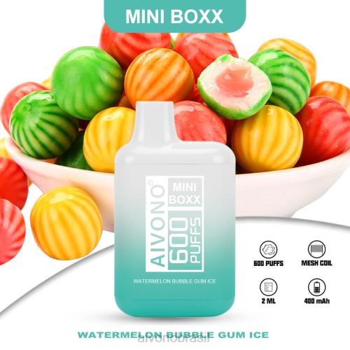 Aivono AIM MINI BOXX 600 sorvete de chiclete de melancia 086J235 - Aivono Vape Brasil