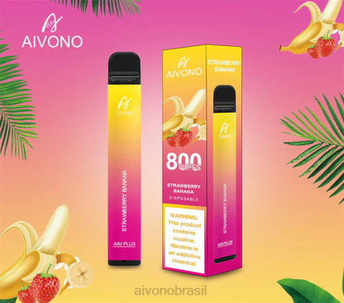 Aivono AIM PLUS 800 banana morango 086J192 - Vape Aivono Brasil