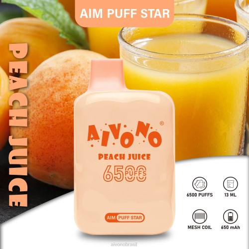 Aivono AIM PUFF STAR 6500 suco de pêssego 086J289 - Aivono Vape