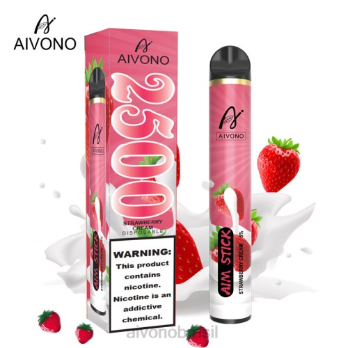 Aivono AIM STICK 2500 creme de morango 086J155 - Aivono Vape Brasil