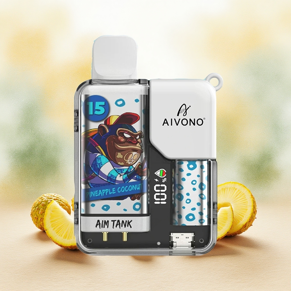 Aivono AIM-TANK 9500 Puffs Descartável Abacaxi Coco 18ml LCD atacado brasileiro