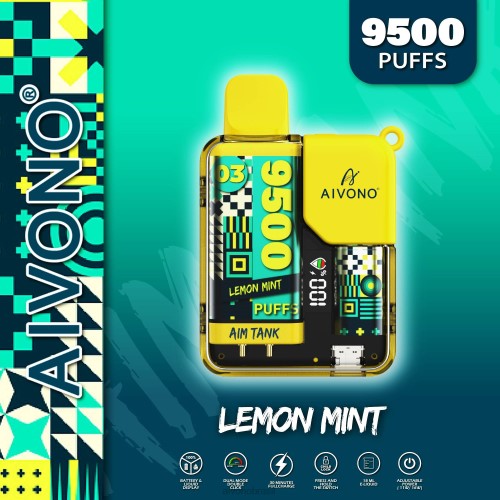 Aivono AIM TANK 9500 hortelã-limão 086J35 - Aivono Vape Brasil