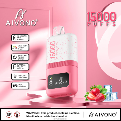Aivono AIM magic 15000 gelo de morango 086J71 - Aivono Vape Brasil