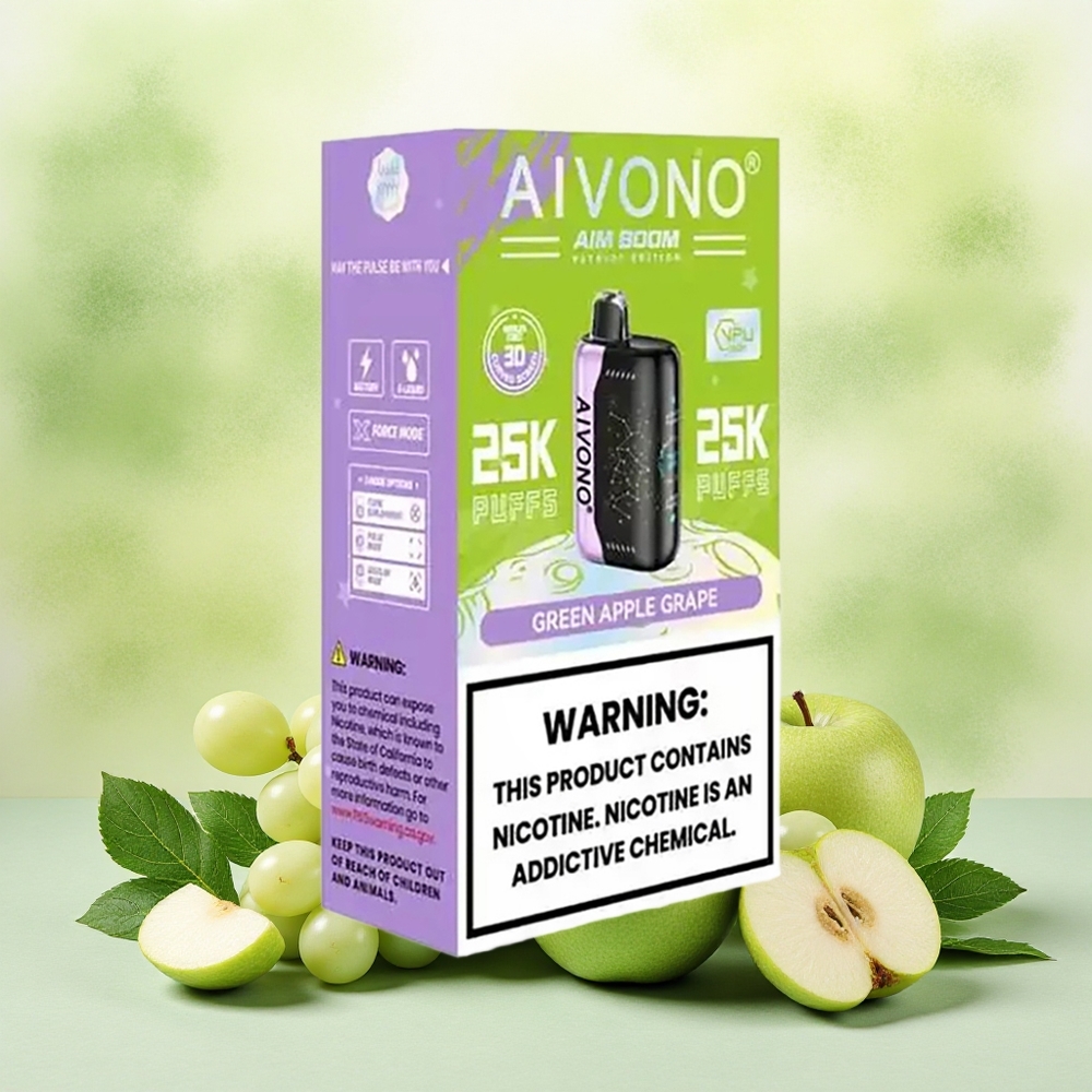 Aivono Aim Boom 25000 Puffs Descartável Maçã Verde Uva atacado brasileiro