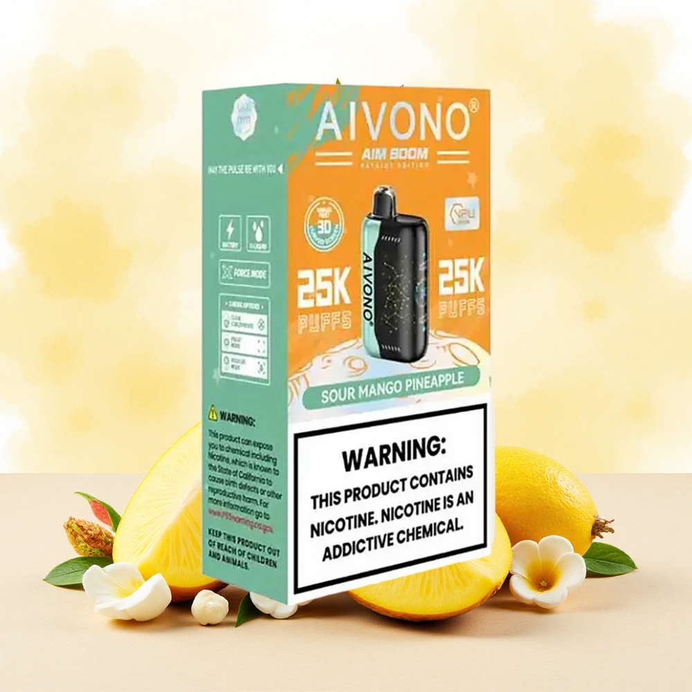 Aivono Aim Boom 25000 Puffs Descartável Vape Manga Azedo Abacaxi atacado brasileiro