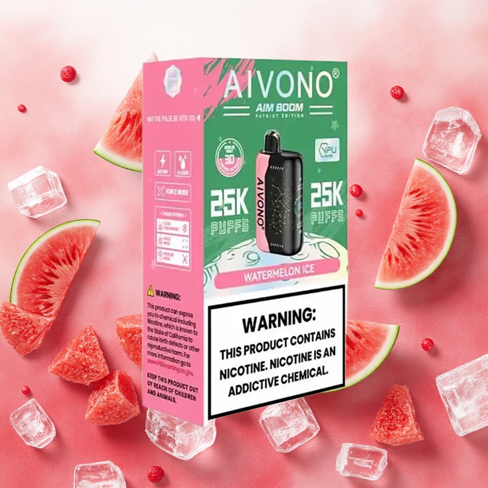 Aivono Aim Boom 25000 Puffs Vape Descartável Melancia Gelada 28ml Tipo-C atacado brasileiro