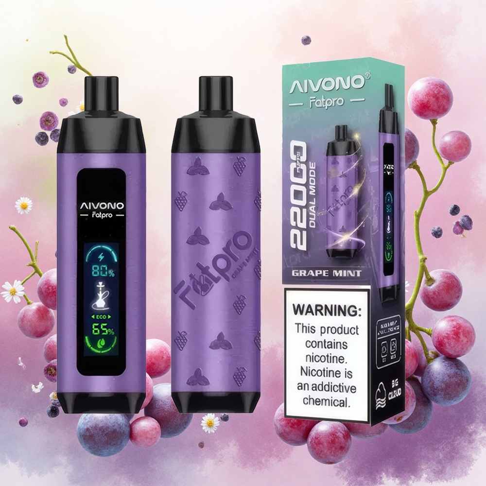 Aivono Aim Fatpro 22000 Puffs Vape Descartável Uva Menta atacado brasileiro