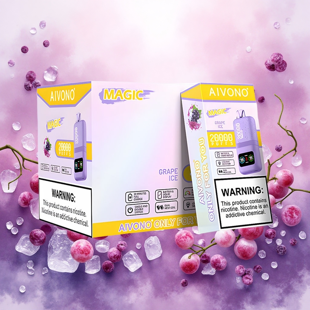 Aivono Aim Magic 20000 Puffs Descartável Vape Uva Gelo atacado brasileiro