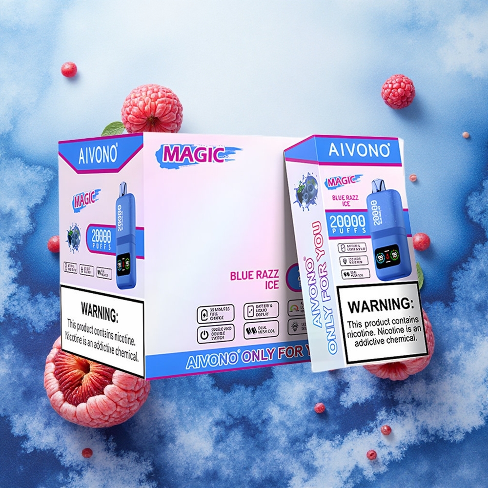 Aivono Aim Magic 20000 Puffs Vape Descartável Blue Razz Ice 26ml Tipo-C Recarregável atacado brasileiro