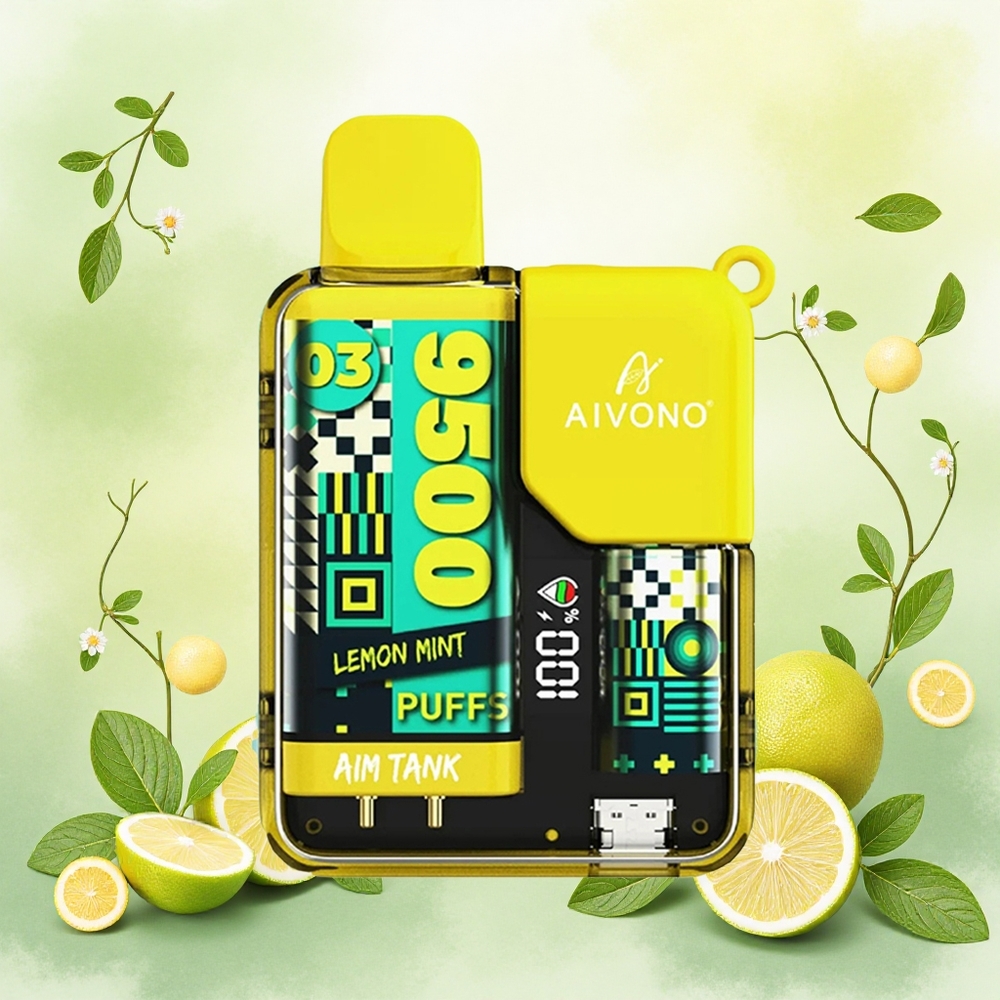 Aivono Aim Tank 9500 Puffs Descartável Vape Limão Hortelã atacado brasileiro