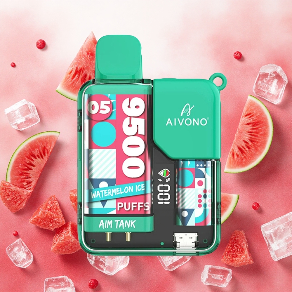 Aivono Aim Tank 9500 Puffs Vaporizador Descartável Melancia Gelo 18ml 650mAh atacado brasileiro