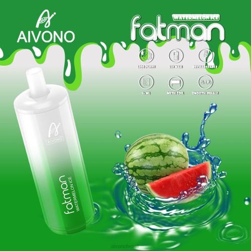 Aivono FATMAN 6800 gelo de melancia 086J28 - Vape Aivono Brasil