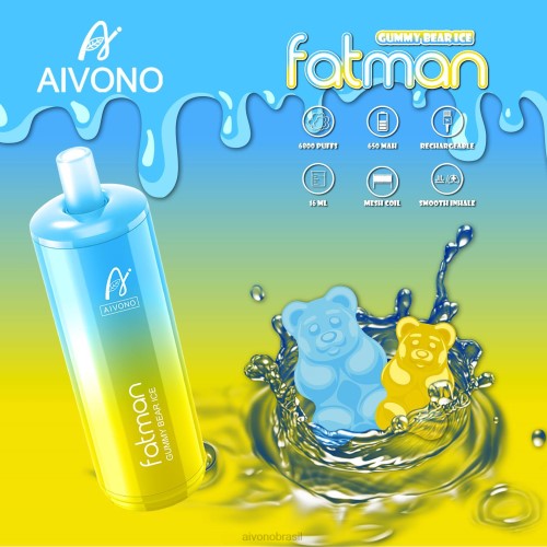 Aivono FATMAN 6800 gelo de ursinho de goma 086J32 - Vape Aivono Brasil