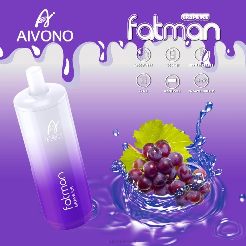 Aivono FATMAN 6800 gelo de uva 086J24 - Vape Aivono Brasil