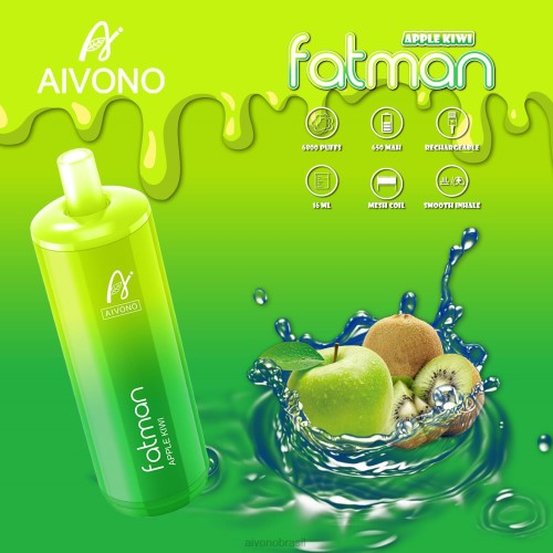 Aivono FATMAN 6800 maçã kiwi 086J31 - Aivono Vape Brasil