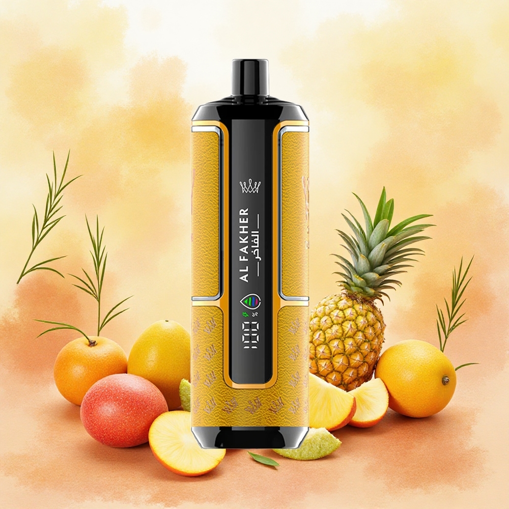 Al Fakher Crown Bar 15K Hypermax Atacado Brasileiro Vape Kit Descartável Manga Abacaxi com 22ml e 15000 Tragadas